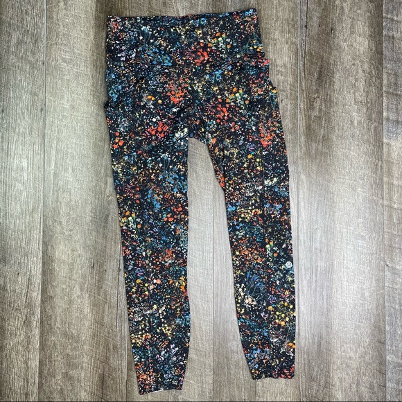 lululemon Flowerescent High Rise Fast & Free 7/8 Tights 25" Size 6 - Picture 9 of 13